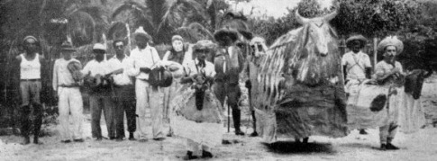 Dança do boi de Ubatuba em 1951 - Foto: Arquivo UbaWeb