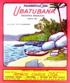 R&oacute;tulo da Aguardente de Cana Ubatubana